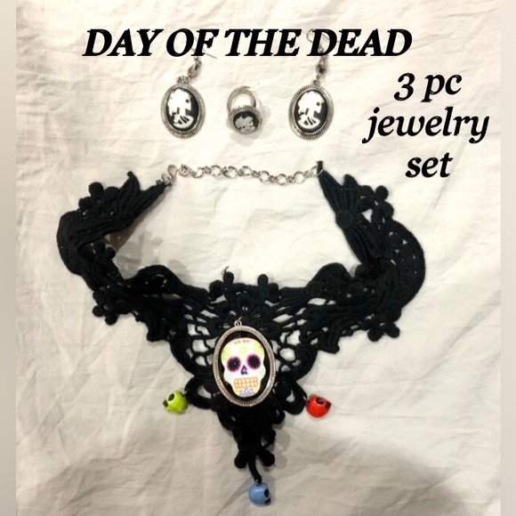 🎃 DAY OF THE DEAD costume 3pc jewelry set NWOT *bundle offer - Picture 3 of 10